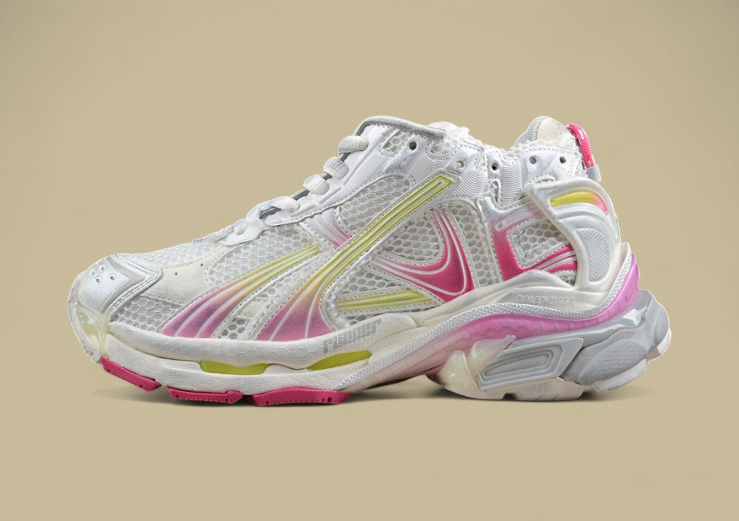 Balenciaga Runner Kith Four – White, Pink & Neon Yellow