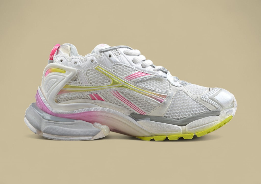 Balenciaga Runner Kith Four – White, Pink & Neon Yellow