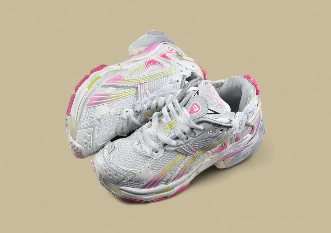 Balenciaga Runner Kith Four – White, Pink & Neon Yellow