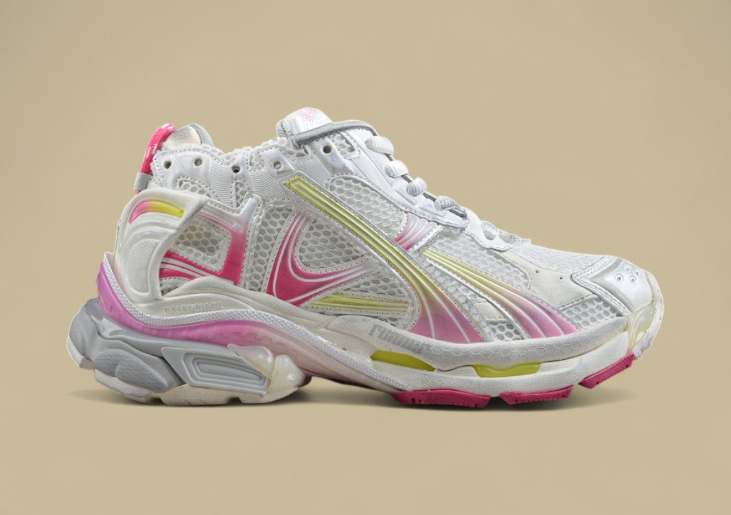 Balenciaga Runner Kith Four – White, Pink & Neon Yellow
