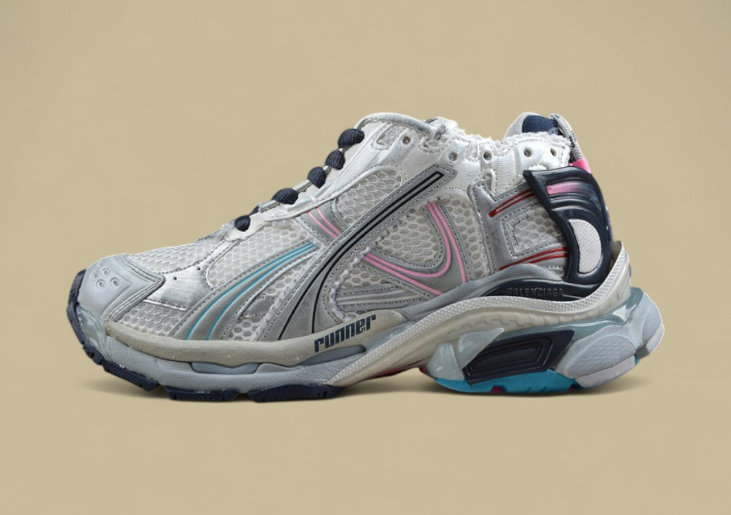 Balenciaga Runner Kith Four – White, Silver & Multicolor