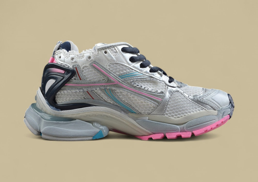 Balenciaga Runner Kith Four – White, Silver & Multicolor