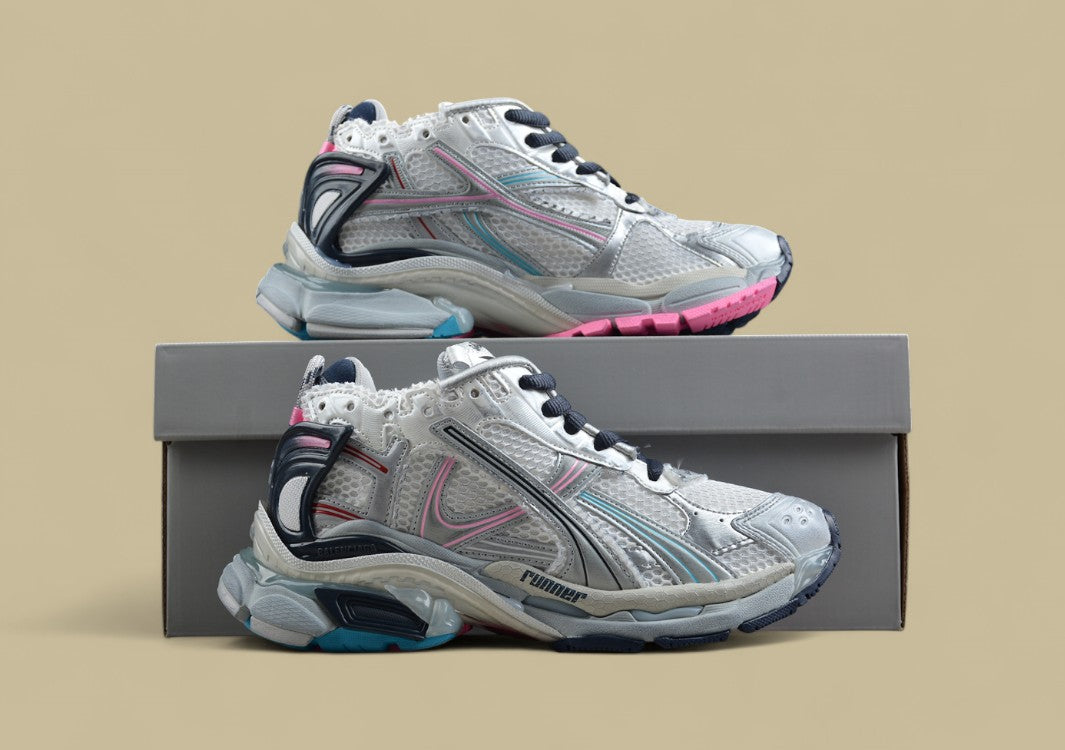 Balenciaga Runner Kith Four – White, Silver & Multicolor