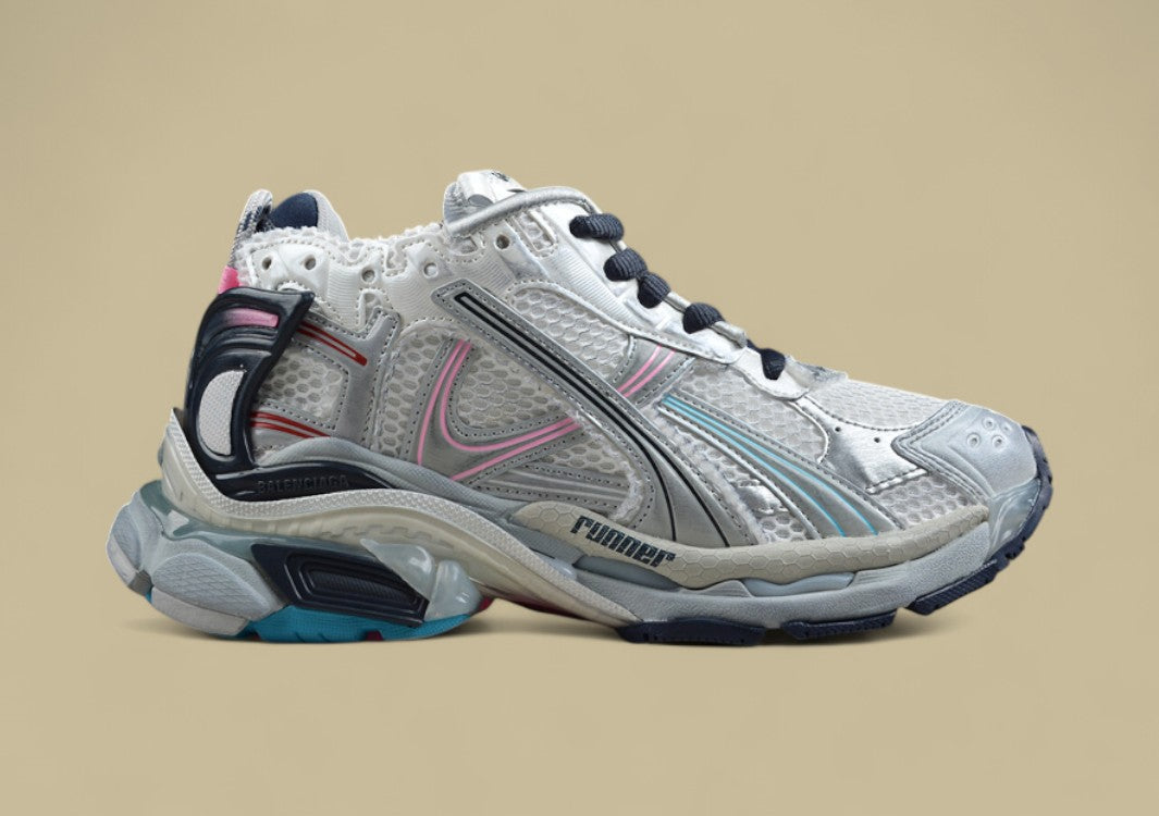 Balenciaga Runner Kith Four – White, Silver & Multicolor