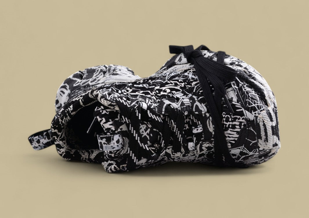Balenciaga Runner Sneaker – Black & White Paint-Splatter