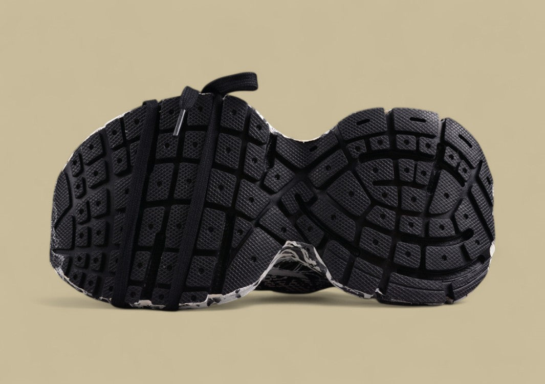 Balenciaga Runner Sneaker – Black & White Paint-Splatter