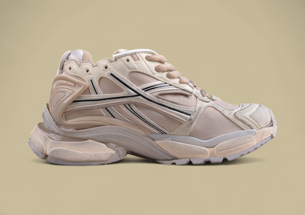 Balenciaga Runner Sneaker – Cream/Beige with Grey and Black