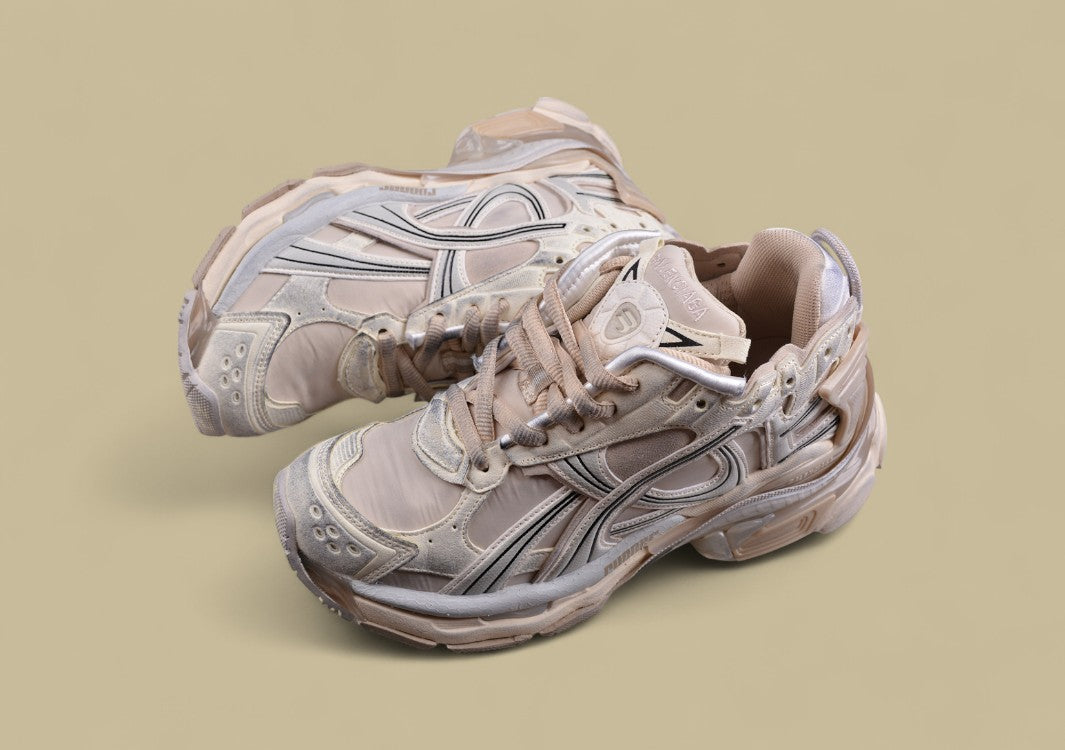 Balenciaga Runner Sneaker – Cream/Beige with Grey and Black