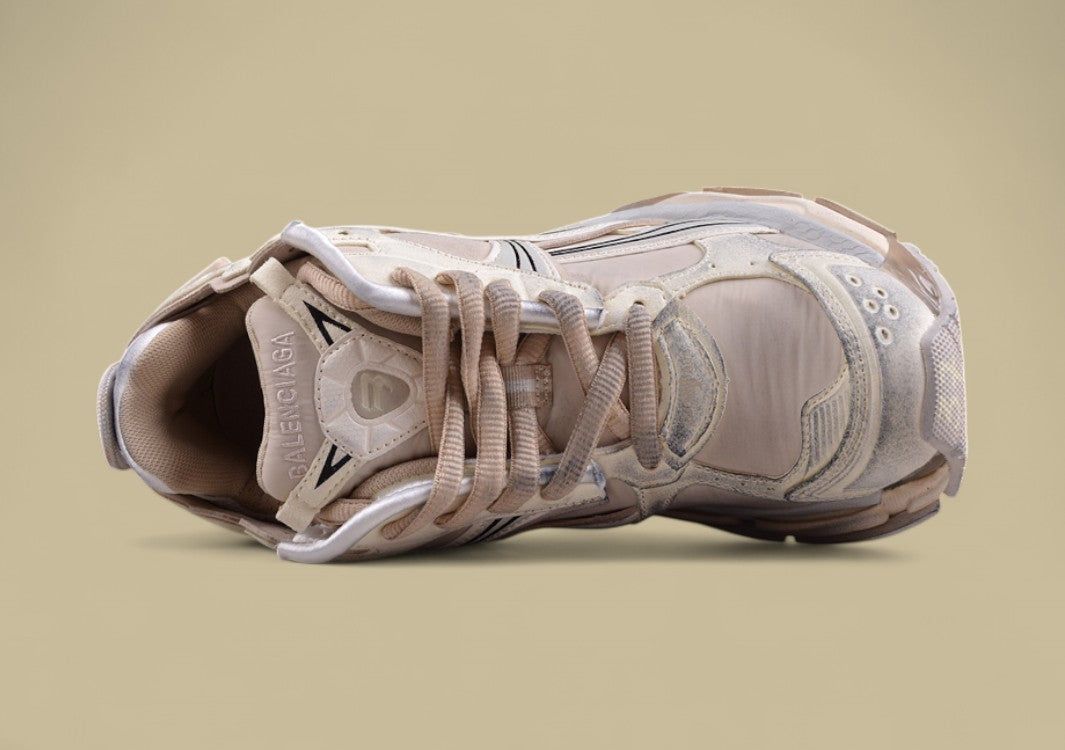 Balenciaga Runner Sneaker – Cream/Beige with Grey and Black