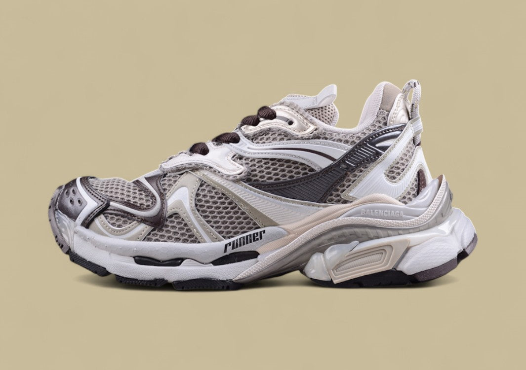 Balenciaga Runner Sneaker – Cream/Grey/Brown