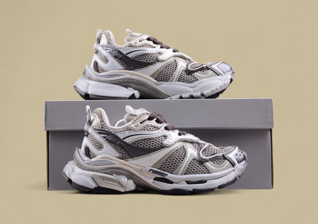 Balenciaga Runner Sneaker – Cream/Grey/Brown