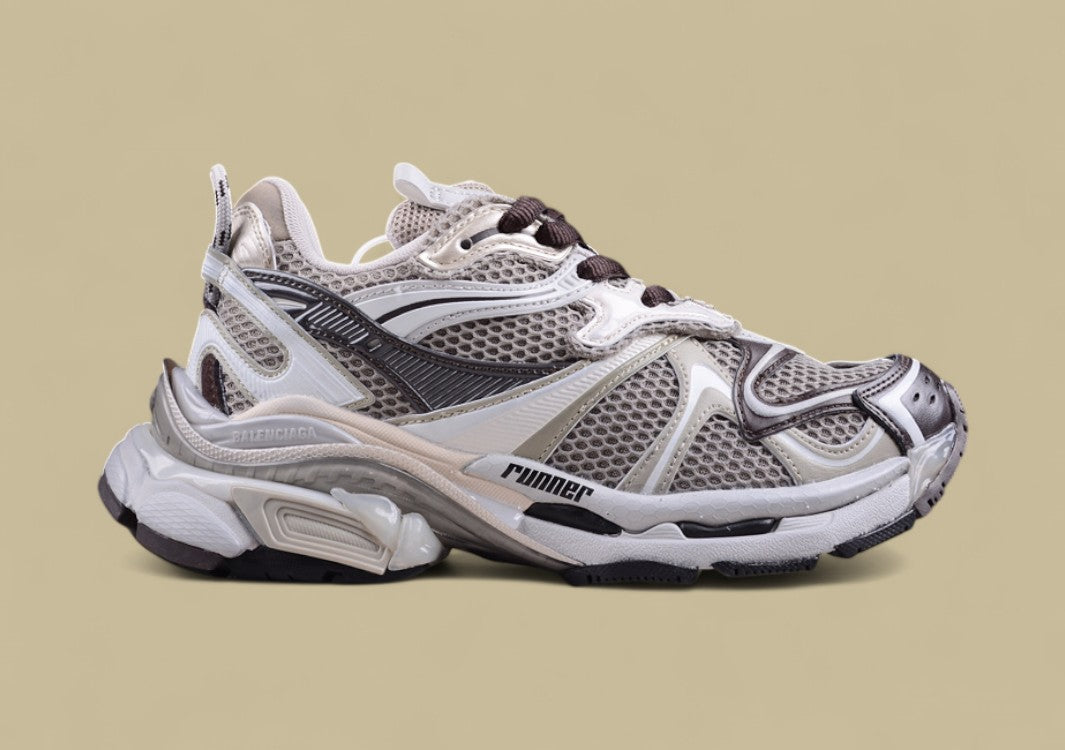 Balenciaga Runner Sneaker – Cream/Grey/Brown