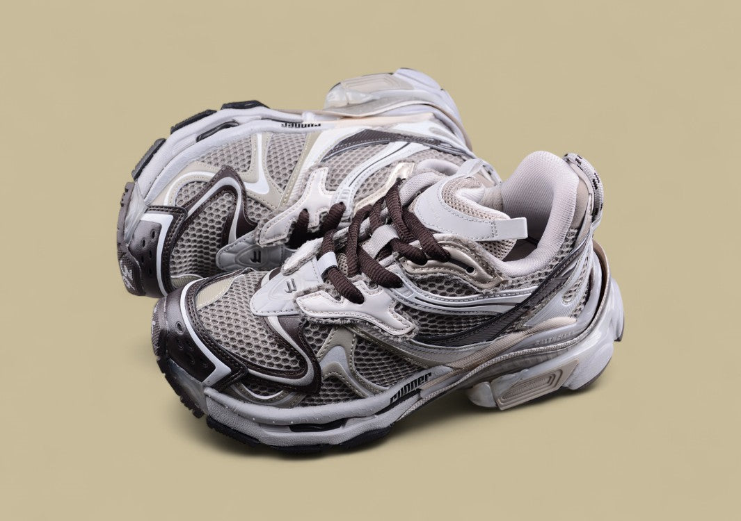 Balenciaga Runner Sneaker – Cream/Grey/Brown