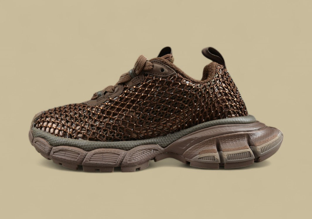Balenciaga Runner Sneaker – Metallic Brown Mesh