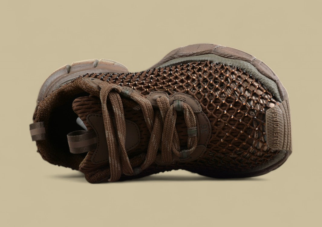 Balenciaga Runner Sneaker – Metallic Brown Mesh