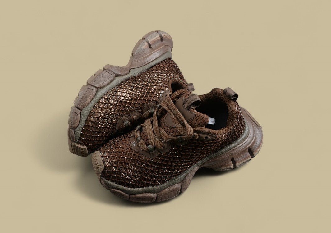 Balenciaga Runner Sneaker – Metallic Brown Mesh