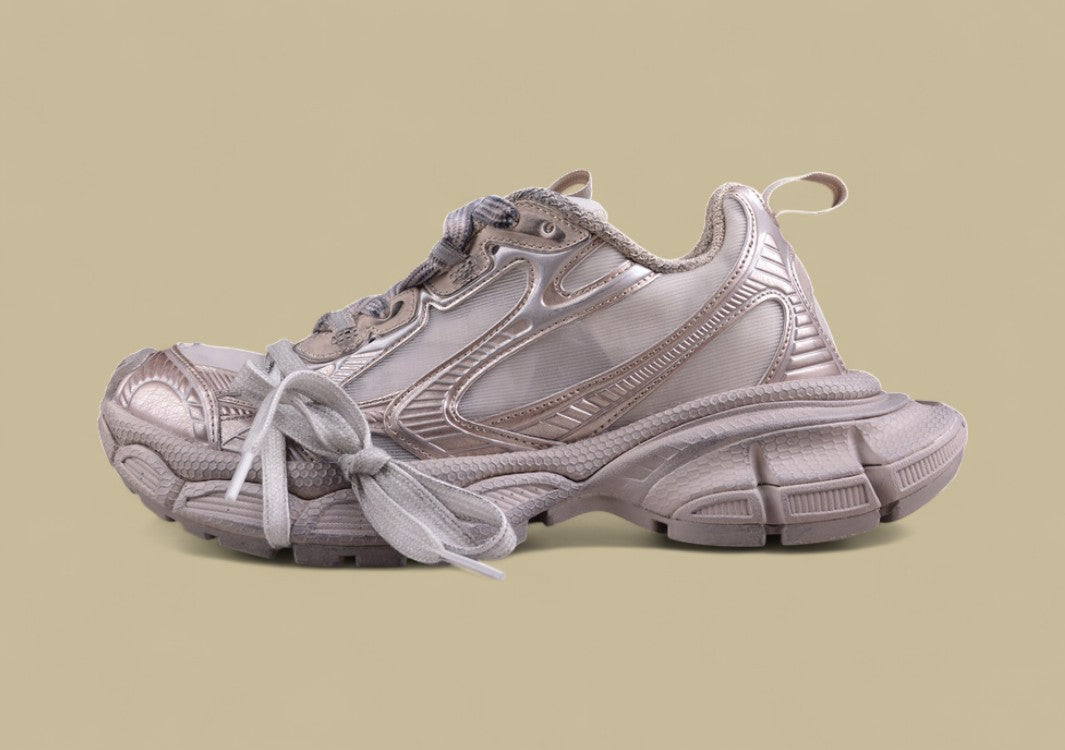 Balenciaga Runner Sneaker – Metallic Taupe/Beige Monochrome