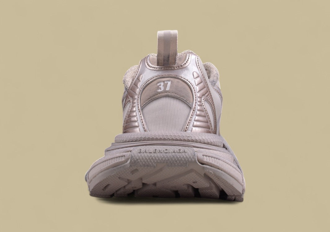 Balenciaga Runner Sneaker – Metallic Taupe/Beige Monochrome