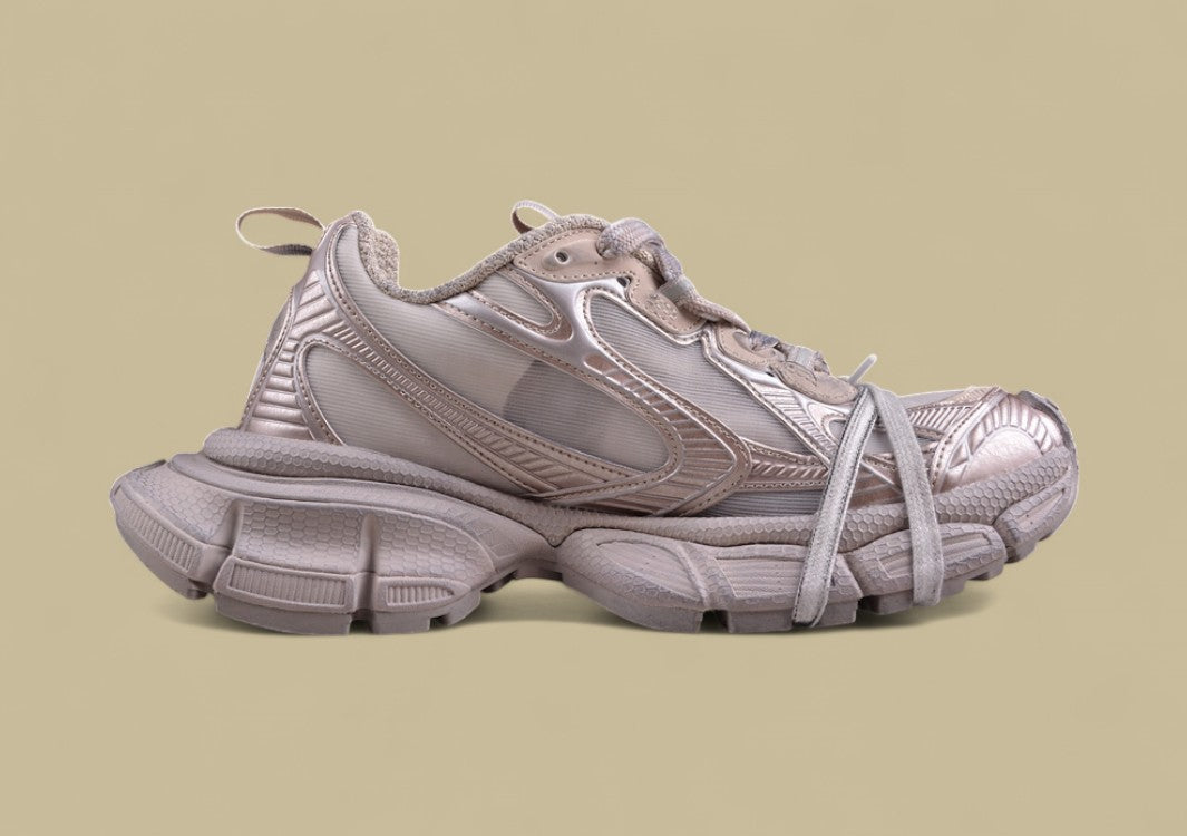 Balenciaga Runner Sneaker – Metallic Taupe/Beige Monochrome