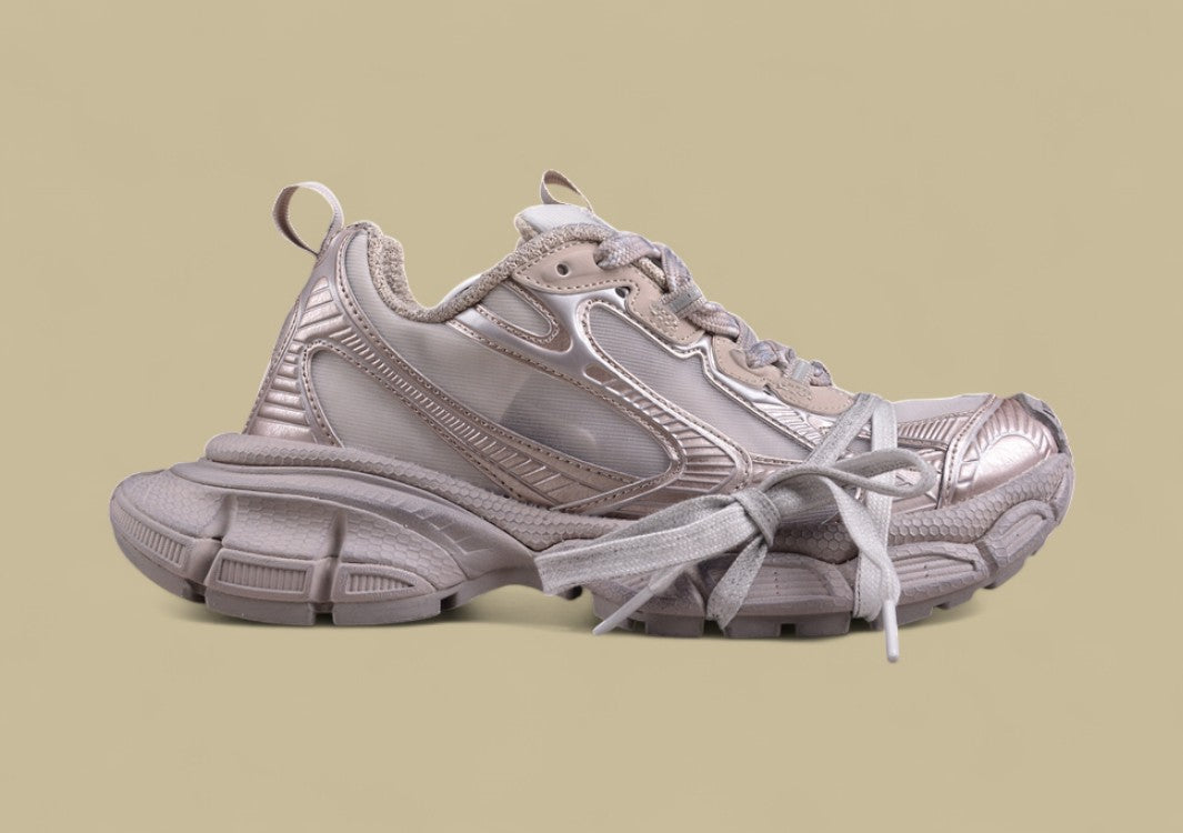 Balenciaga Runner Sneaker – Metallic Taupe/Beige Monochrome