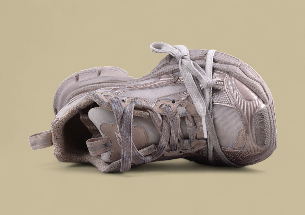 Balenciaga Runner Sneaker – Metallic Taupe/Beige Monochrome