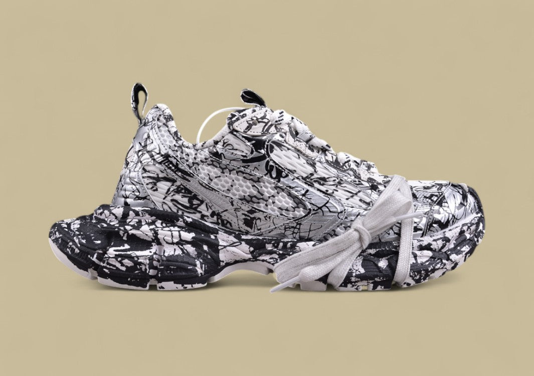 Balenciaga Runner Sneaker – Monochrome Graffiti