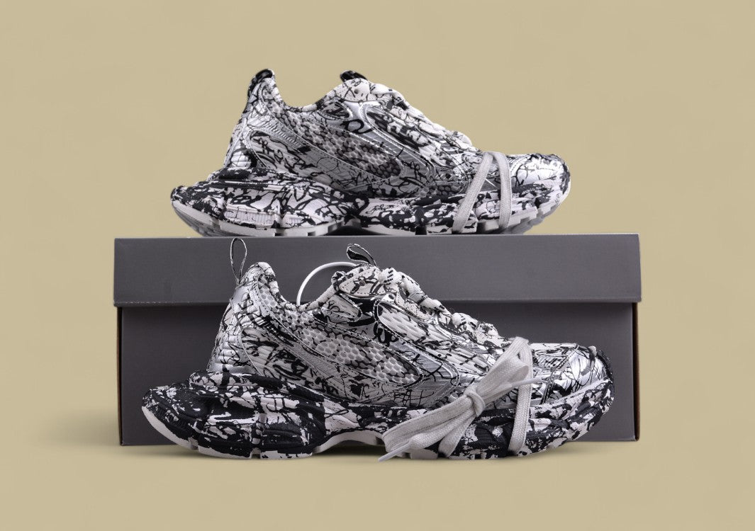 Balenciaga Runner Sneaker – Monochrome Graffiti