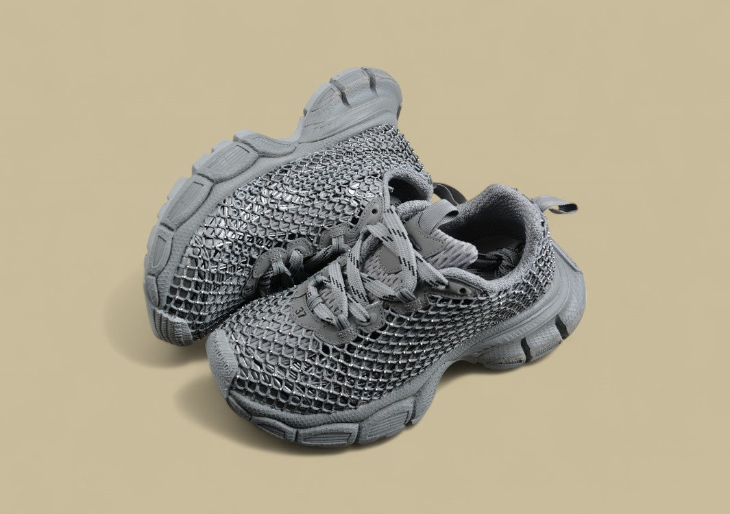 Balenciaga Runner Sneaker – Reflective Grey Mesh