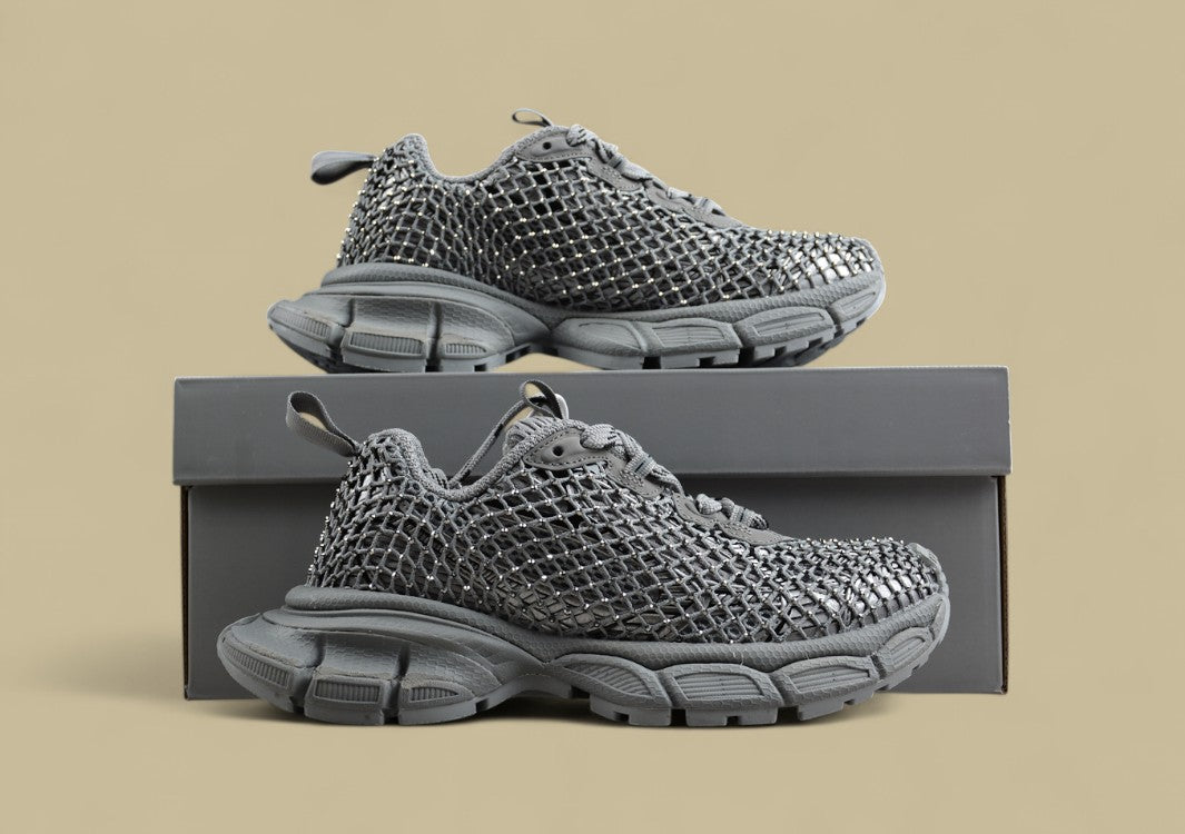 Balenciaga Runner Sneaker – Reflective Grey Mesh