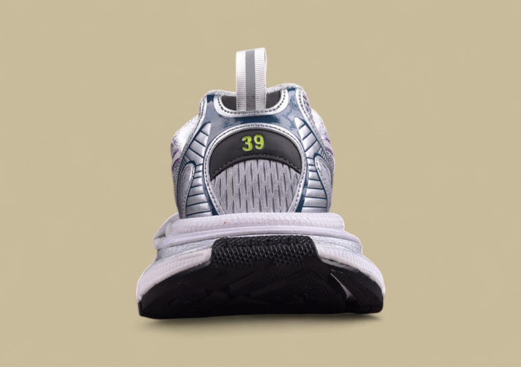 Balenciaga Runner Sneaker – Silver with Purple and Teal