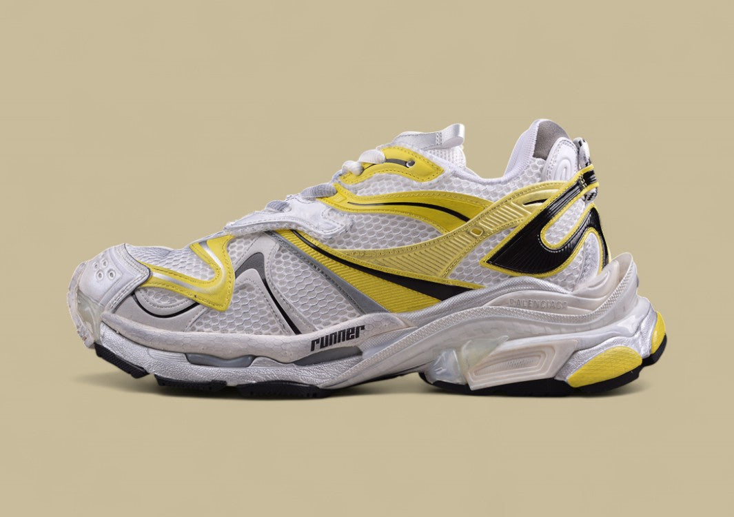 Balenciaga Runner Sneaker – White/Yellow with Black