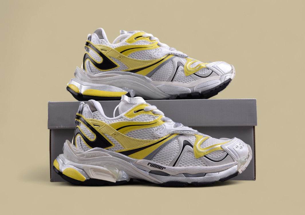 Balenciaga Runner Sneaker – White/Yellow with Black