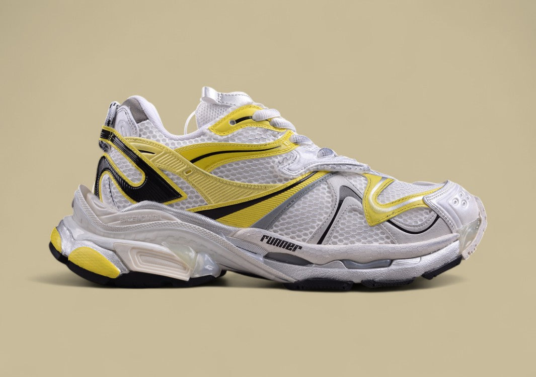 Balenciaga Runner Sneaker – White/Yellow with Black