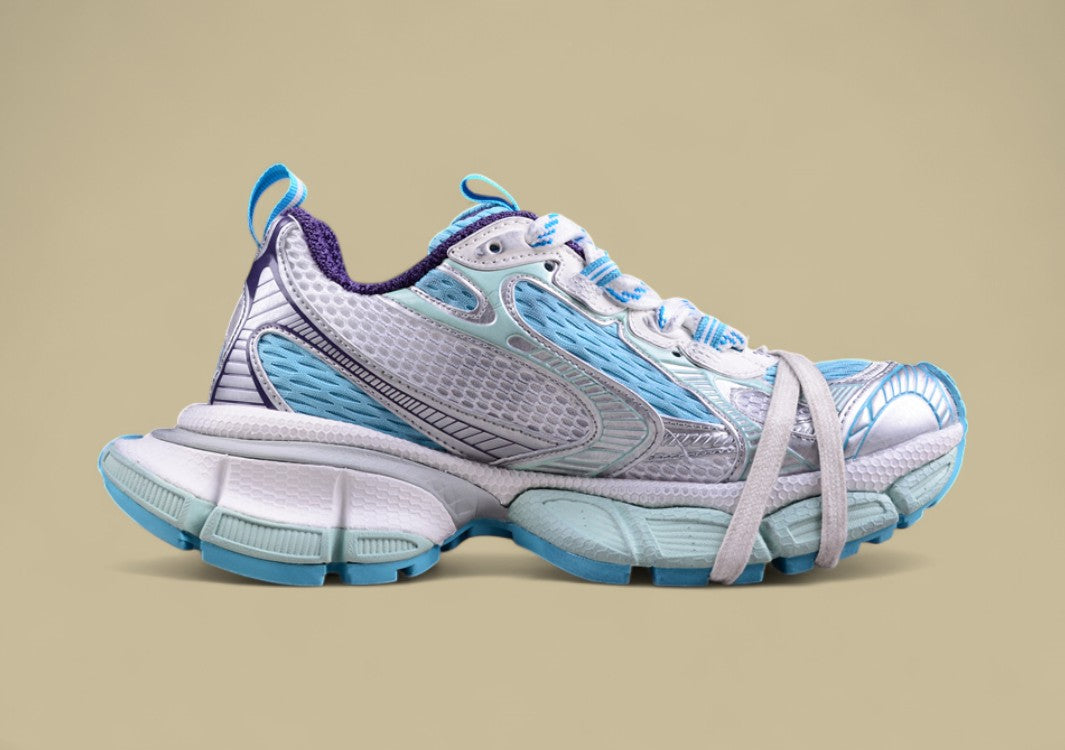 Balenciaga Runner Sneaker in Aqua Blue/Silver