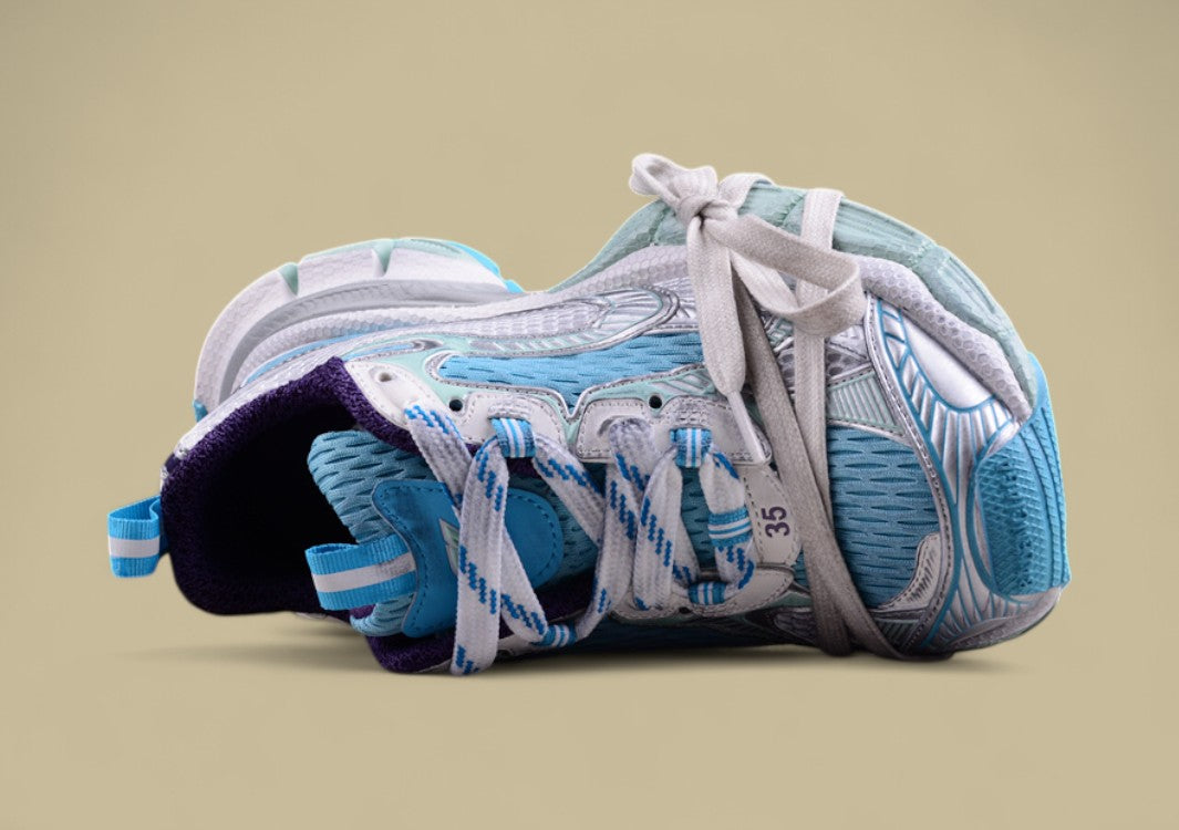 Balenciaga Runner Sneaker in Aqua Blue/Silver