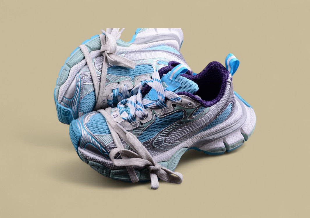 Balenciaga Runner Sneaker in Aqua Blue/Silver
