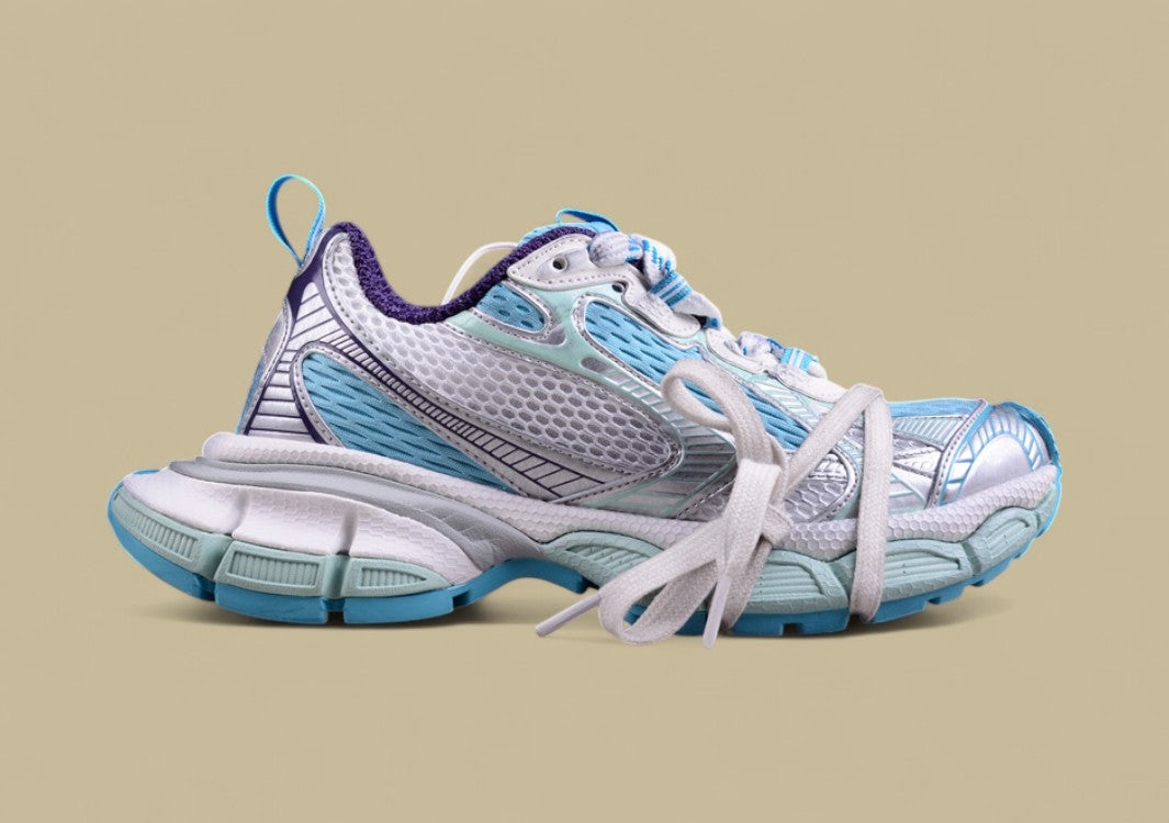 Balenciaga Runner Sneaker in Aqua Blue/Silver