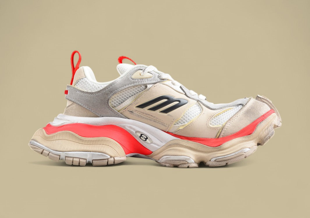 Balenciaga Runner Sneaker in Beige and Red