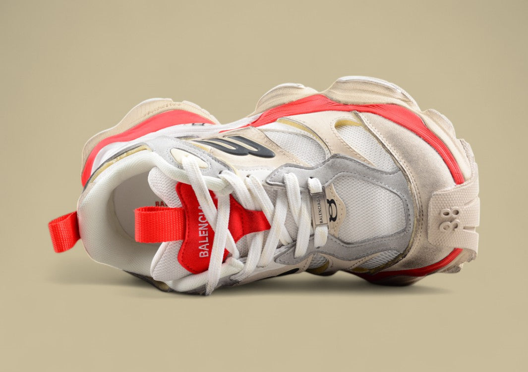 Balenciaga Runner Sneaker in Beige and Red