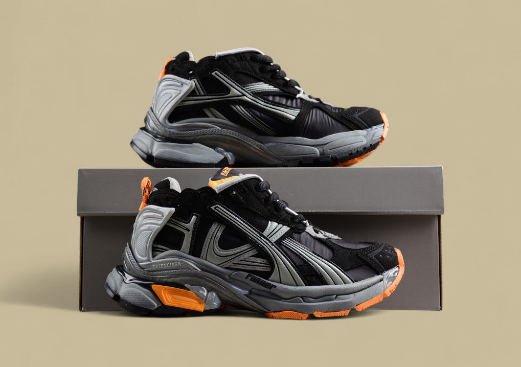 Balenciaga Runner Sneaker in Black, Grey, and Orange