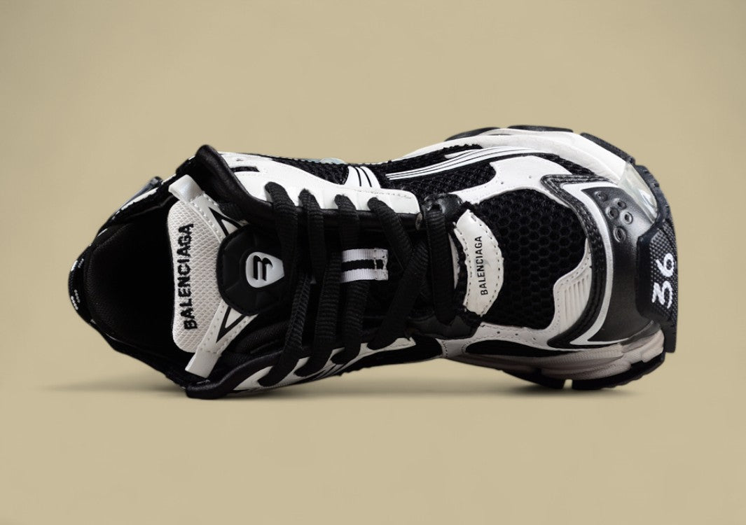 Balenciaga Runner Sneaker in Black and White Mesh