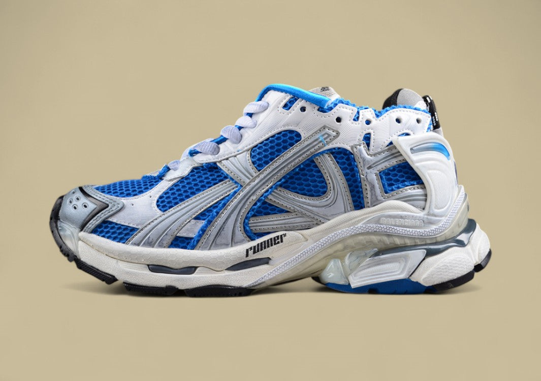 Balenciaga Runner Sneaker in Blue/White/Silver