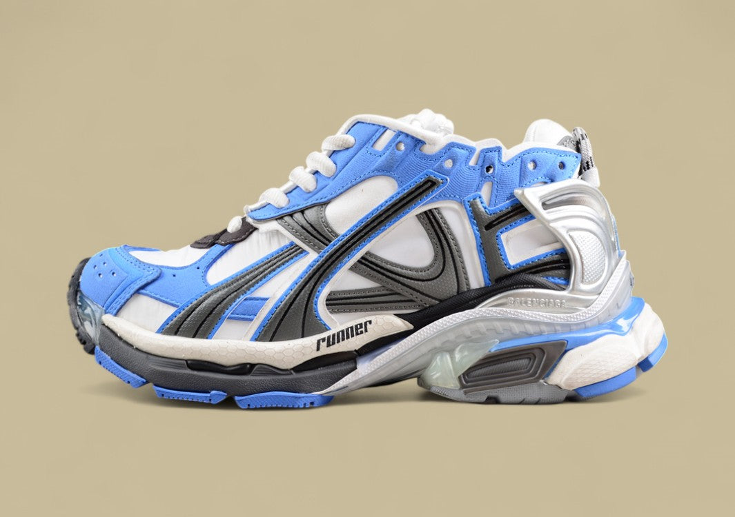Balenciaga Runner Sneaker in Blue, White, and Grey