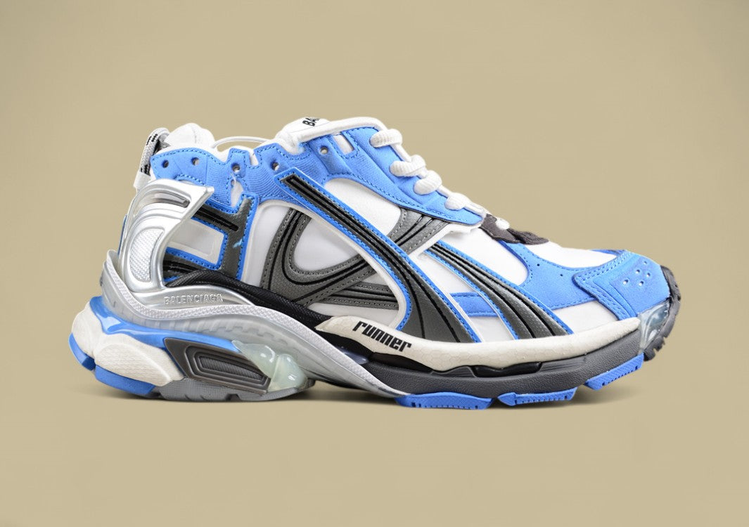 Balenciaga Runner Sneaker in Blue, White, and Grey