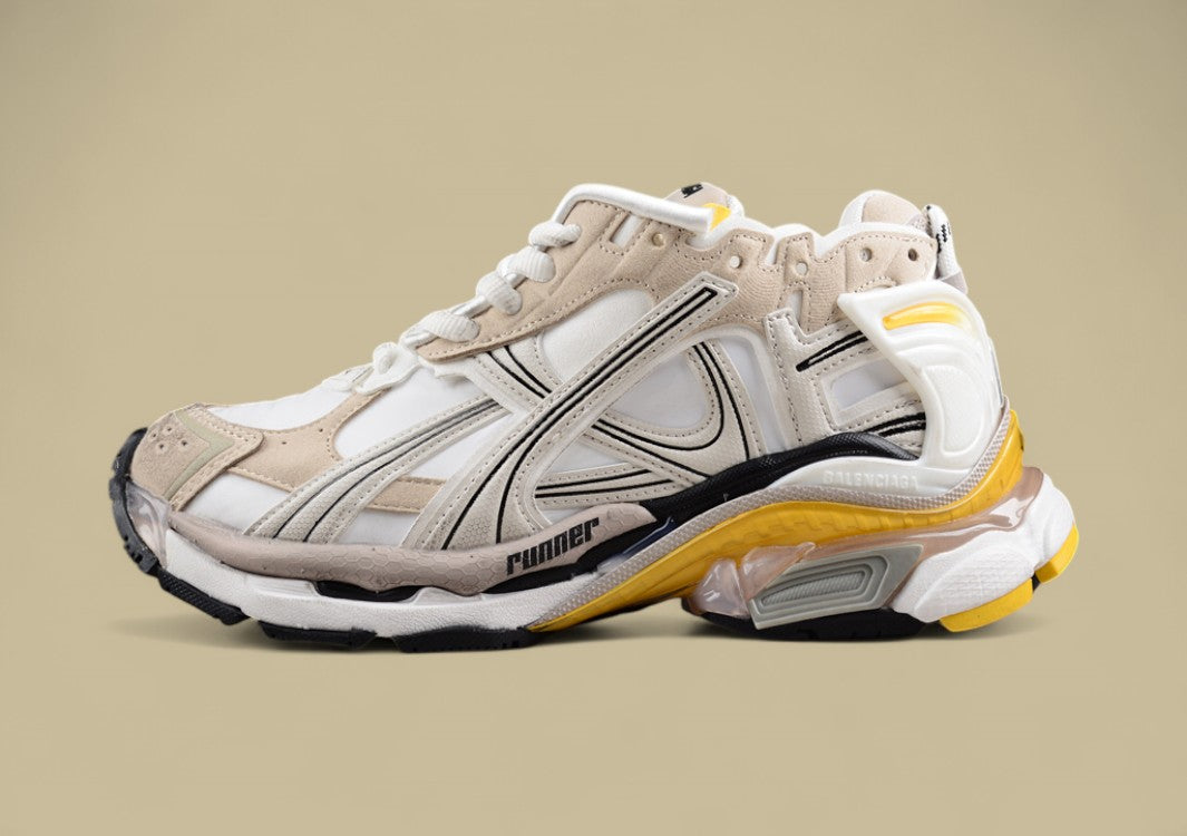 Balenciaga Runner Sneaker in Cream, Yellow, and Black