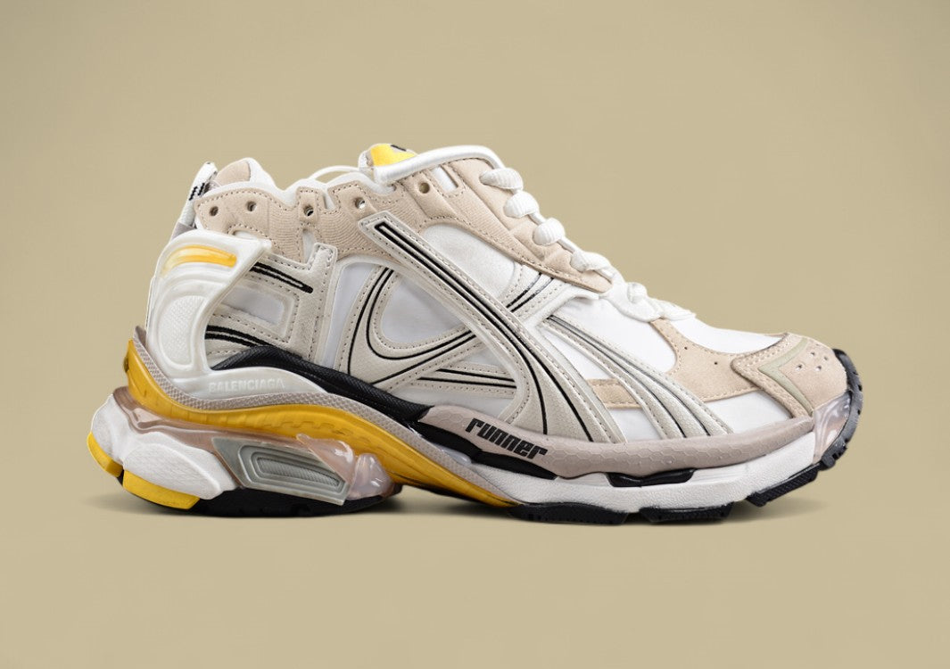 Balenciaga Runner Sneaker in Cream, Yellow, and Black