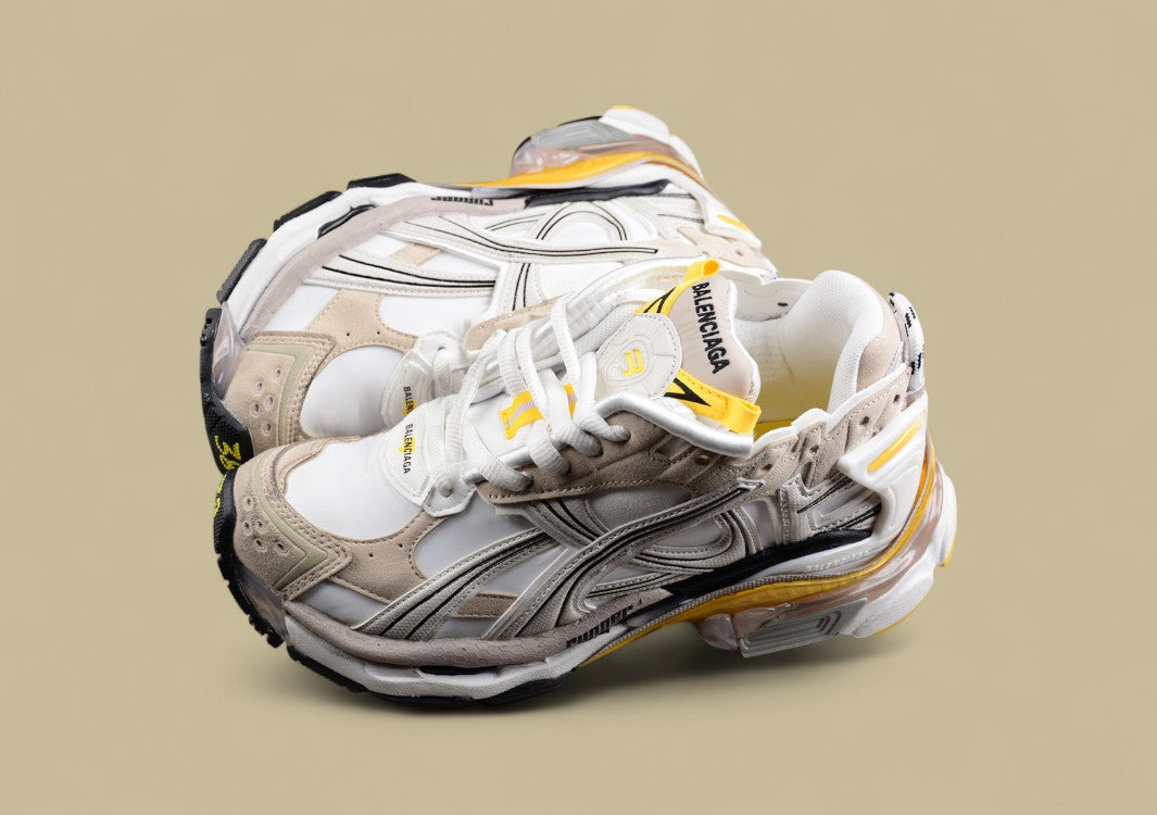 Balenciaga Runner Sneaker in Cream, Yellow, and Black