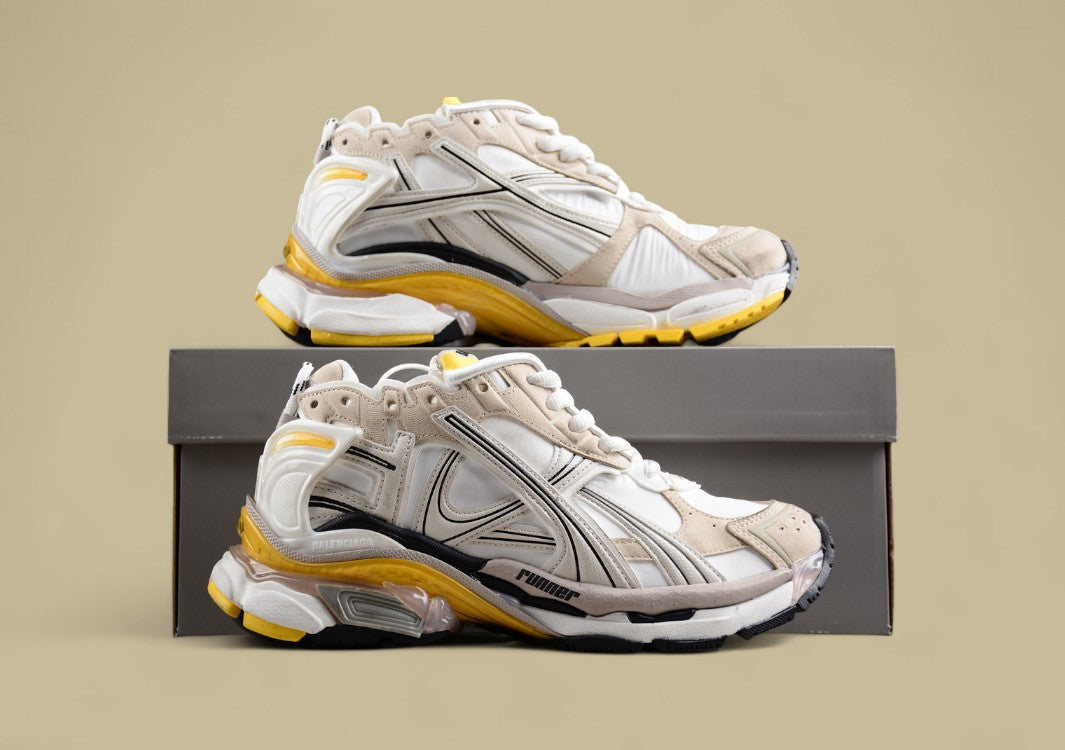 Balenciaga Runner Sneaker in Cream, Yellow, and Black