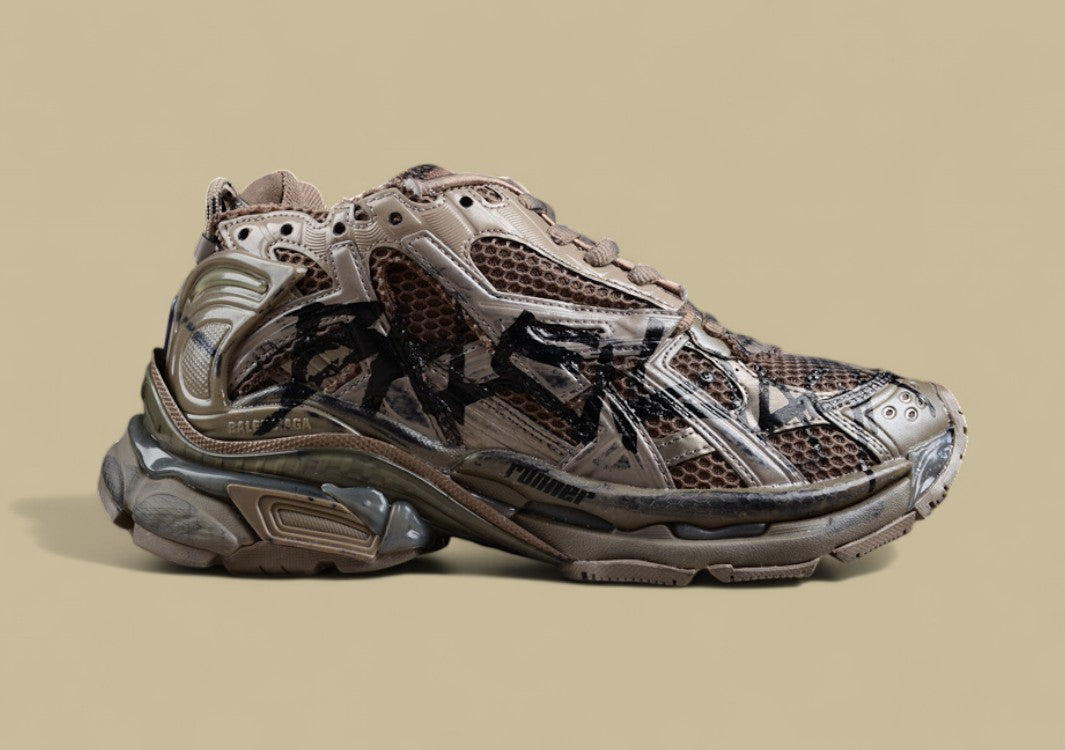 Balenciaga Runner Sneaker in Distressed Brown