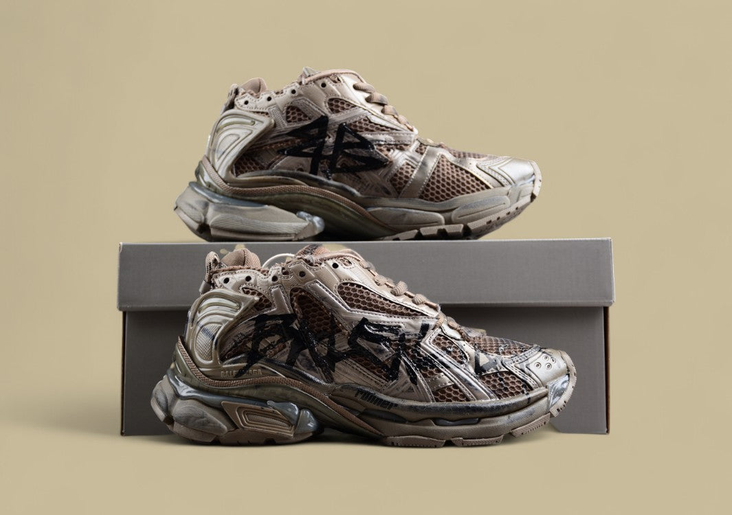 Balenciaga Runner Sneaker in Distressed Brown